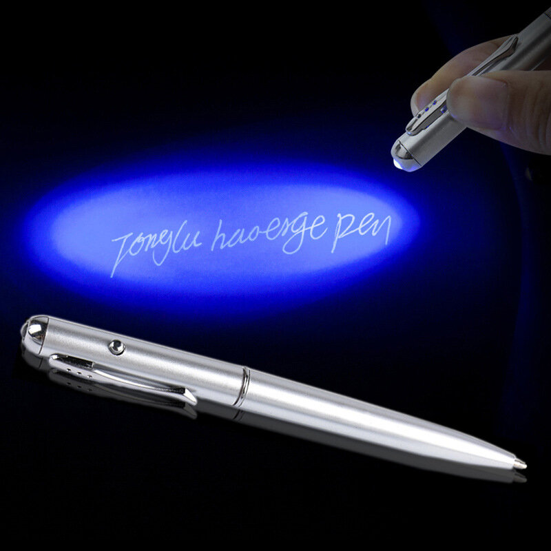 Magic LED UV Light Ballpoint Pen Invisible Ink Pen Secret Message Writing Drawing Kids Toy School Office Supplies