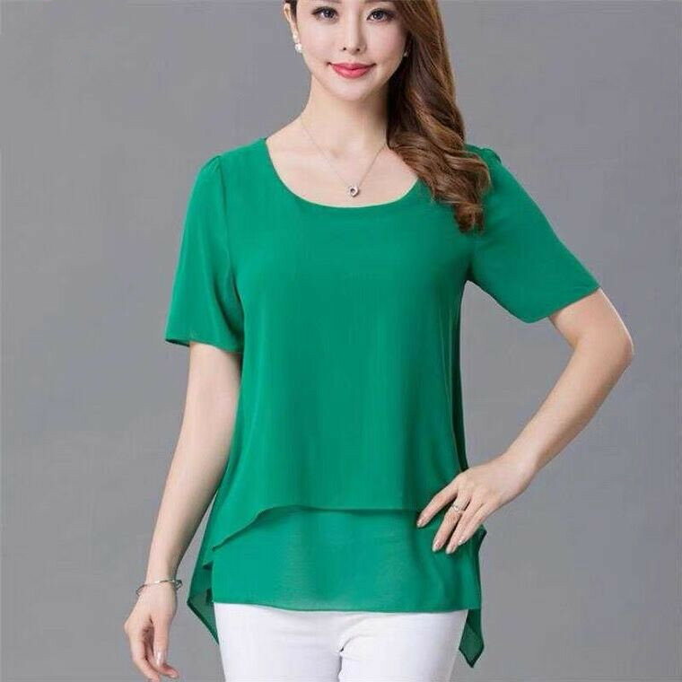 Korean New Fashion Clothing  Solid Shirt Women Blouse Summer Womens Tops and Blouses chiffion Blusas Mujer