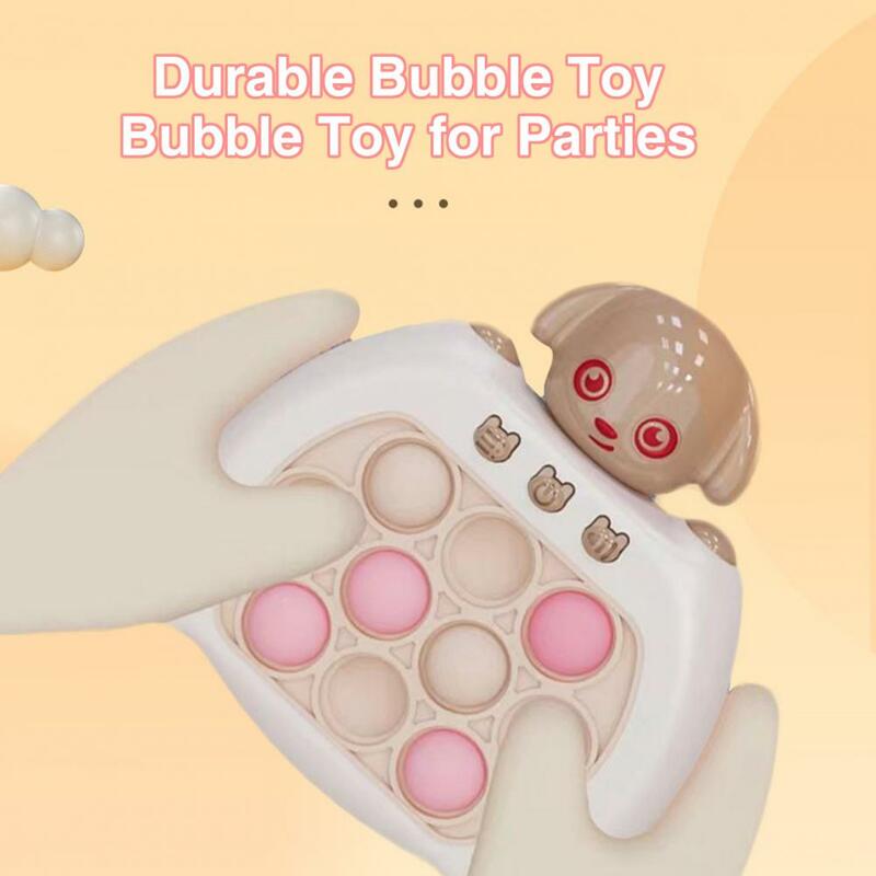 Comfortable Touch Bubble Toy Handheld Whack-a-mole Game Console Fun Reaction Training Toy with Light Music 4 Modes for Kids