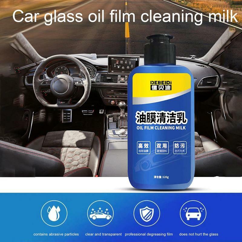 120g Car Glass Oil Film Remover Paste Auto Waterproof Windshield Oil Film Cleaner Car Rearview Mirror Cleaning Agent Cream