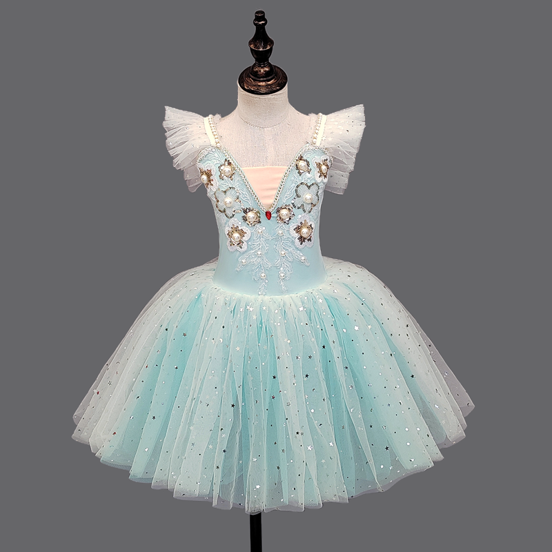 Dziecięca sukienka baletowa łabędź spódnica do tańca Tutu spódnica z przędzy cekinowa puszysta spódnica dziewczęce kostiumy baletowe odzież sportowa stroje sceniczne