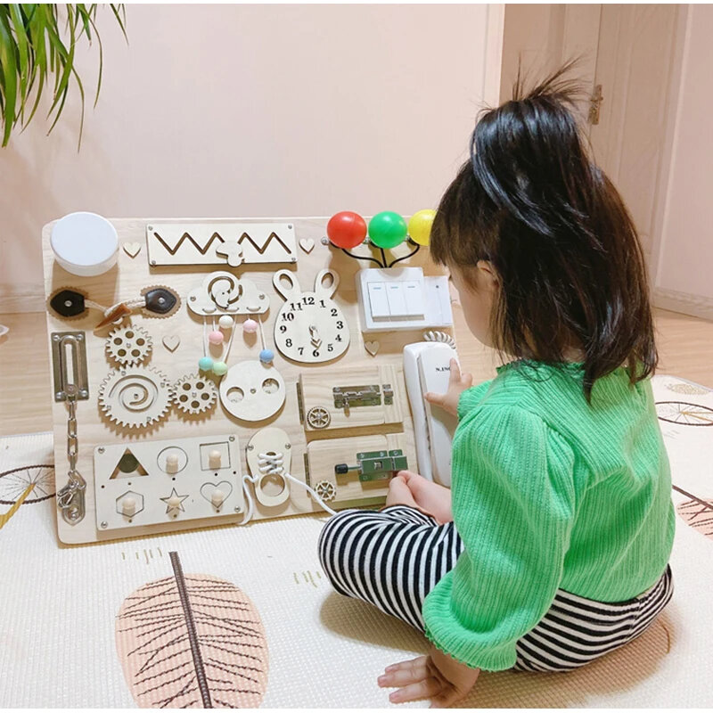 Aksesori papan sibuk aktivitas bayi soket mainan sensor montesori tepi sibuk suku cadang mainan DIY untuk anak-anak