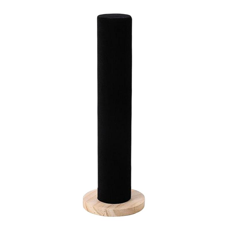 Vertical madeira pulseira Display Stand com base, Scrunchies mesa Showcase