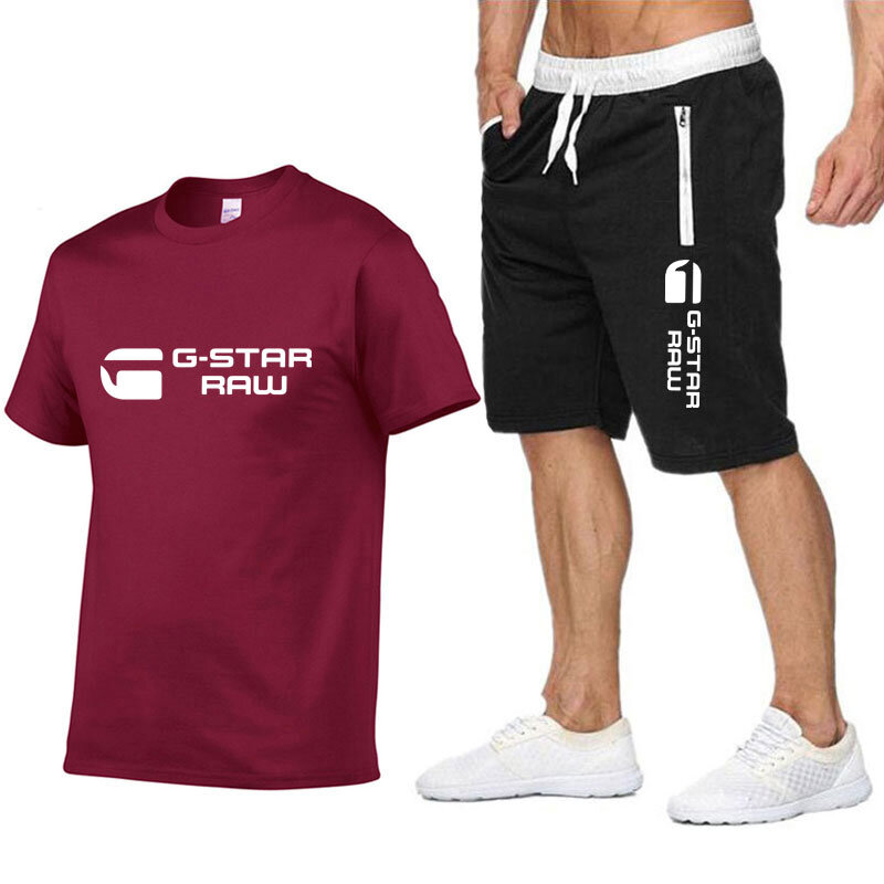 2024 nuova tuta da uomo estiva 100% cotone t-shirt pantaloncini 2 pezzi set completo abbigliamento sportivo abbigliamento da uomo per il tempo libero