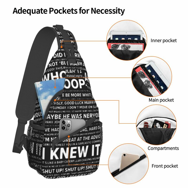 Chandler Quotes Matthew Perry Crossbody Sling Bag Small Chest Bag Shoulder Backpack Daypack for Hiking Travel Travel Bag