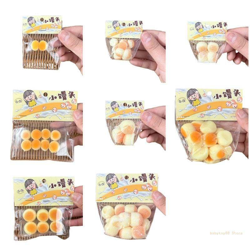 Y4UD Hand Squeeze TPR Steamed Buns Toy Goodie Bag Fillers Office Stress Reliever Toy