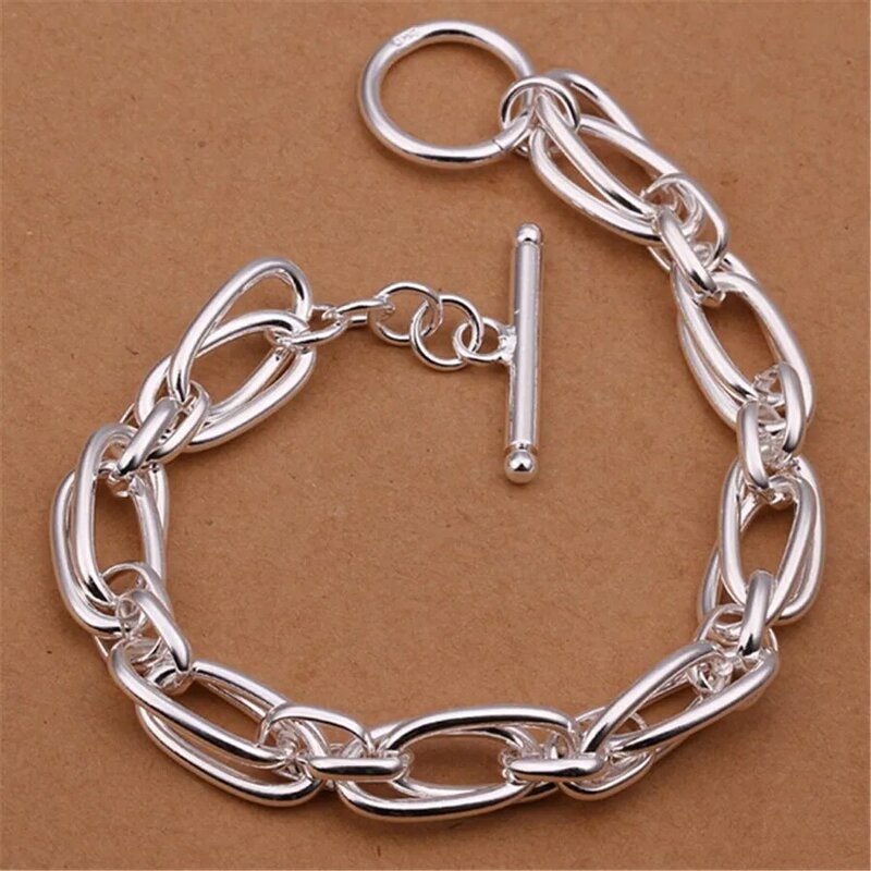 Wholesale for men women chain 925 silver color bracelets noble wedding gift party fashion jewelry Christmas gifts