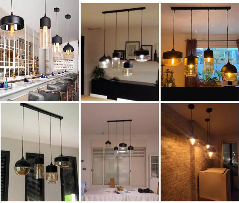 Nordic simples loft lustre de vidro e27 país da américa sala estar restaurante bar loja roupas industrial retro lâmpadas