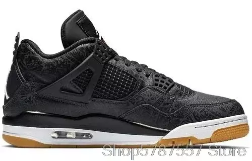 Nike Air Jordan 4 Black Laser Men's Basketball Shoes Original High Top Jordan Sneakers Basketball Shoes Men Unisex Women