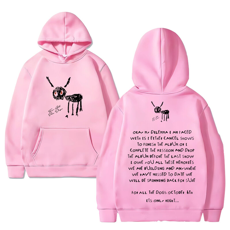 Rapper Drake Voor Alle Honden Hoodie Mannen Y2 K Mode Fleece Pullovers Dubbelzijdig Bedrukt Unisex Oversized Sweatshirts