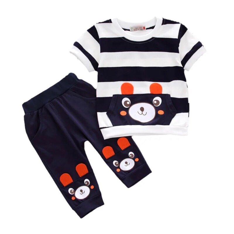 Conjunto de ropa de verano para bebés y niñas, traje de camiseta y pantalones cortos a la moda, chándal informal para niños pequeños, 2 uds./Set