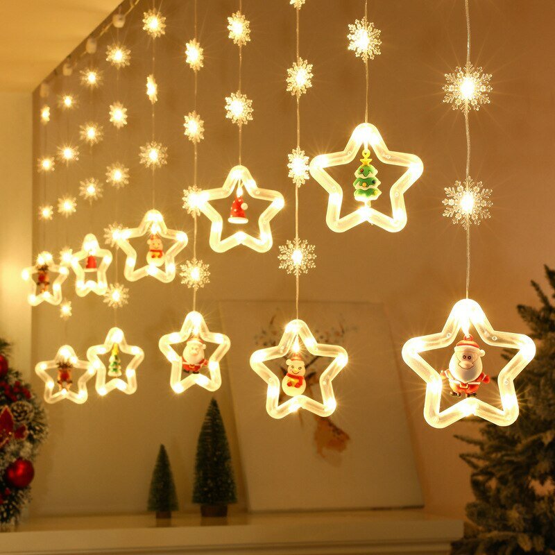 Cortina de luces LED con bola de deseo de Navidad, cadena de luces para boda, guirnalda de vacaciones, lámpara para decoración del hogar, habitación, fiesta