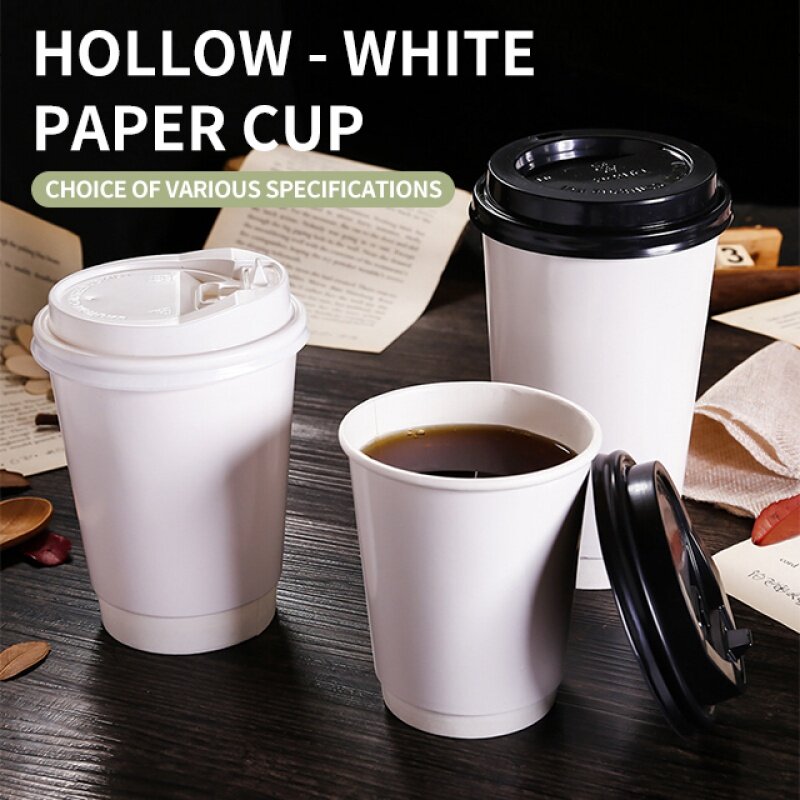 Vasos de papel desechables con logotipo personalizado, taza de café caliente, 8oz, 12oz, 16oz