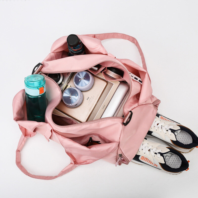 Women's large-capacity travel handbag, casual multi-layer pocket shoulder bag, yoga mat bag, gym fitness bag, luggage storage ba
