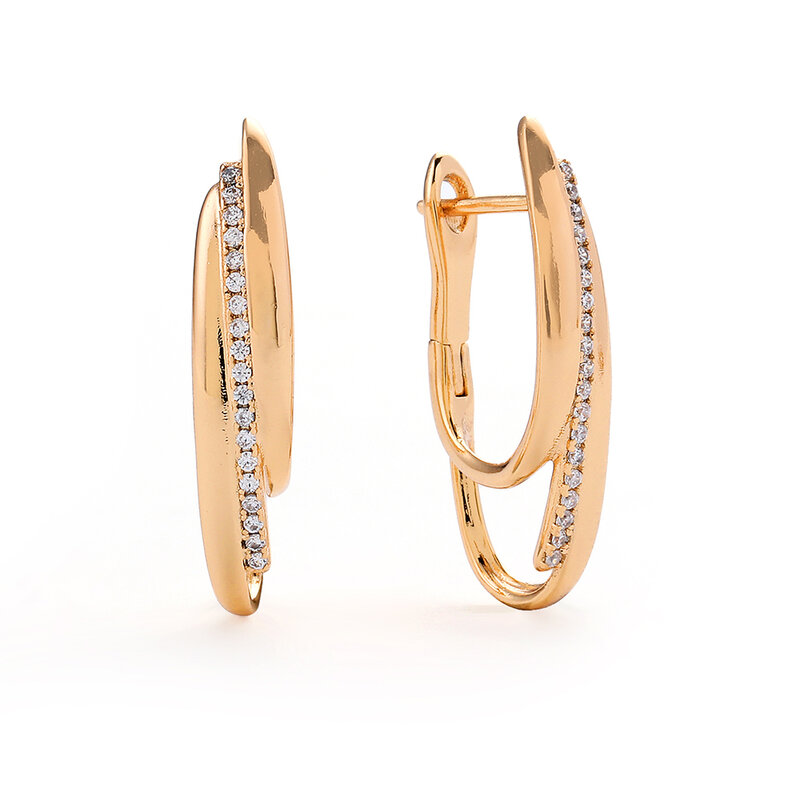 Nowe inkrustowane kolczyki w kształcie pierścionka z cyrkonią z geometryczną serią mody akcesoria do biżuterii kobiet styl dla dziewczyn przyjęcia bankietowe prezenty