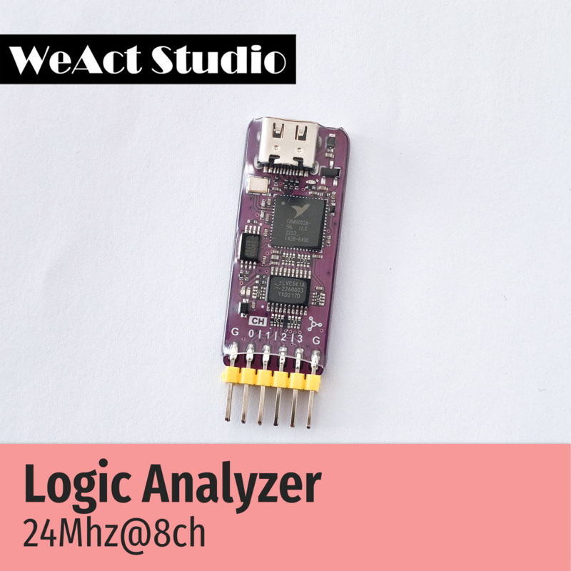 WeAct USB Logic Phân Tích DLA Mini 24Mhz 8ch Kênh Phần Cứng Gỡ Lỗi Dụng Cụ 5V MCU ARM FPGA Trình Gỡ Lỗi