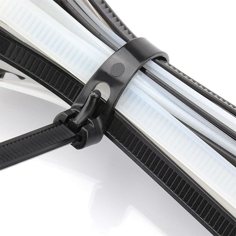 Band ikatan nylon 30PCS yang dapat dihapus putih 5 mm 8mm yang dapat diubah penggunaan plastik self-locking band ikatan zipper yang dapat ditarik band ikatan zipper tetap hitam 5 * 200 8 * 300 8 * 400 8 * 500mm