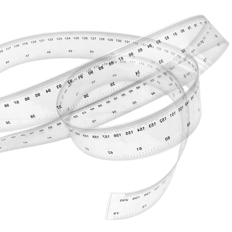 Escala flexível transparente da película da calibração da régua do filme de 1m/1.5m/2m 0.1mm/0.5mm ferramentas de medição straightedge da fita macia