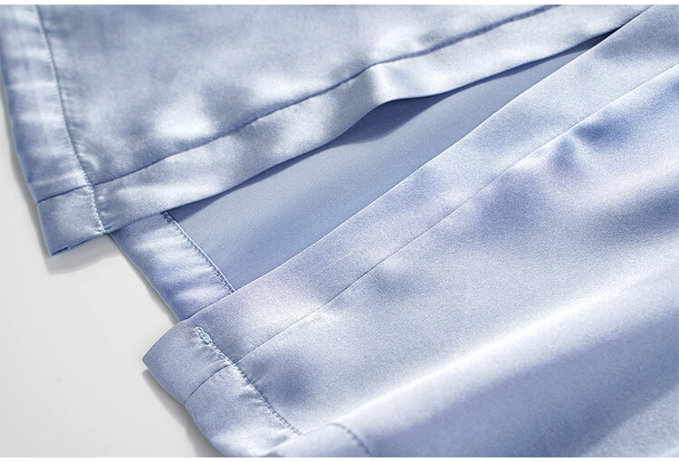 100% натуральный шелк тутового шелкопряда Женская одежда для сна ночная рубашка с поясом JN581