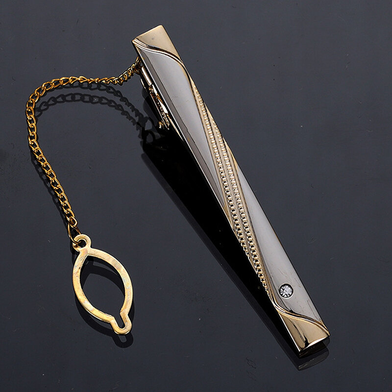 1 buah emas/perak pria logam tembaga sederhana dasi gesper dasi Bar gesper klip penjepit dasi Pin Fashion indah perhiasan hadiah pernikahan