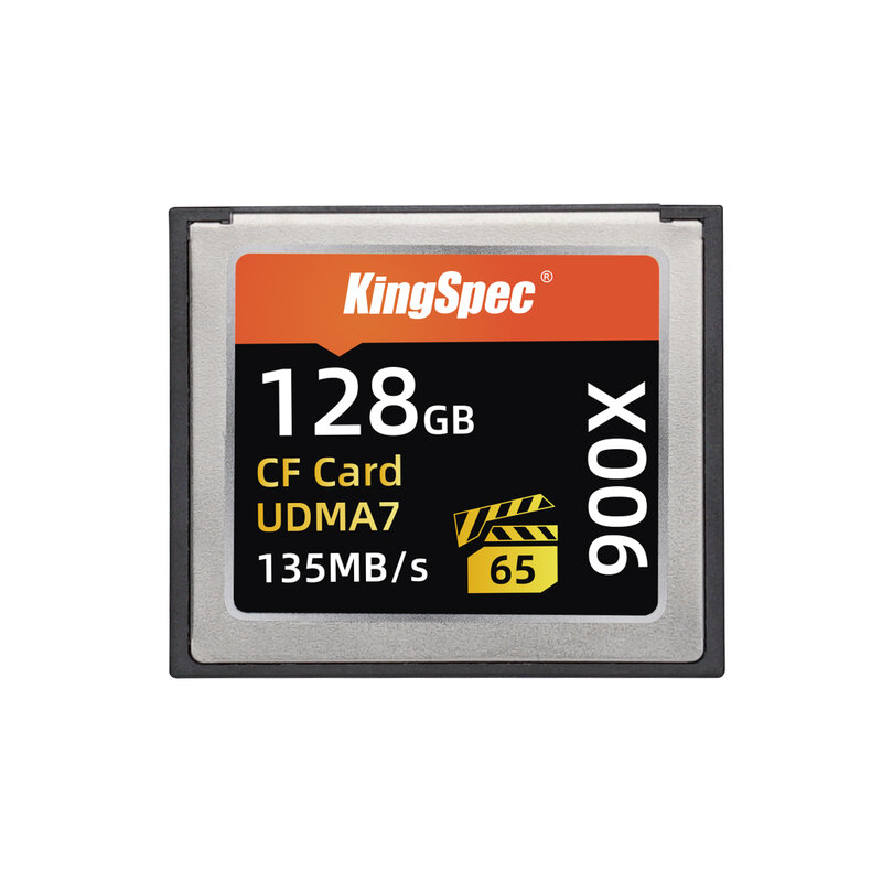 KingSpec-Compact Flash cartão de memória, cartão CF, 64GB, 128GB, 135 Mbps, Full HD, 3D, câmera de vídeo 4K