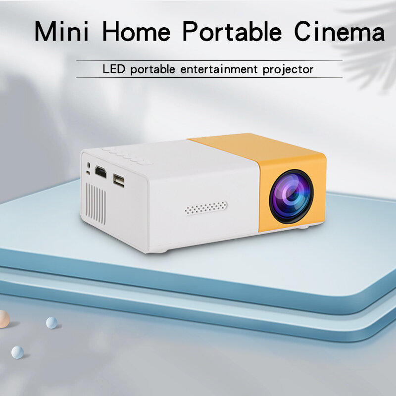 Портативный светодиодный мини-проектор YG300, HD 1080P, ультра-прозрачный