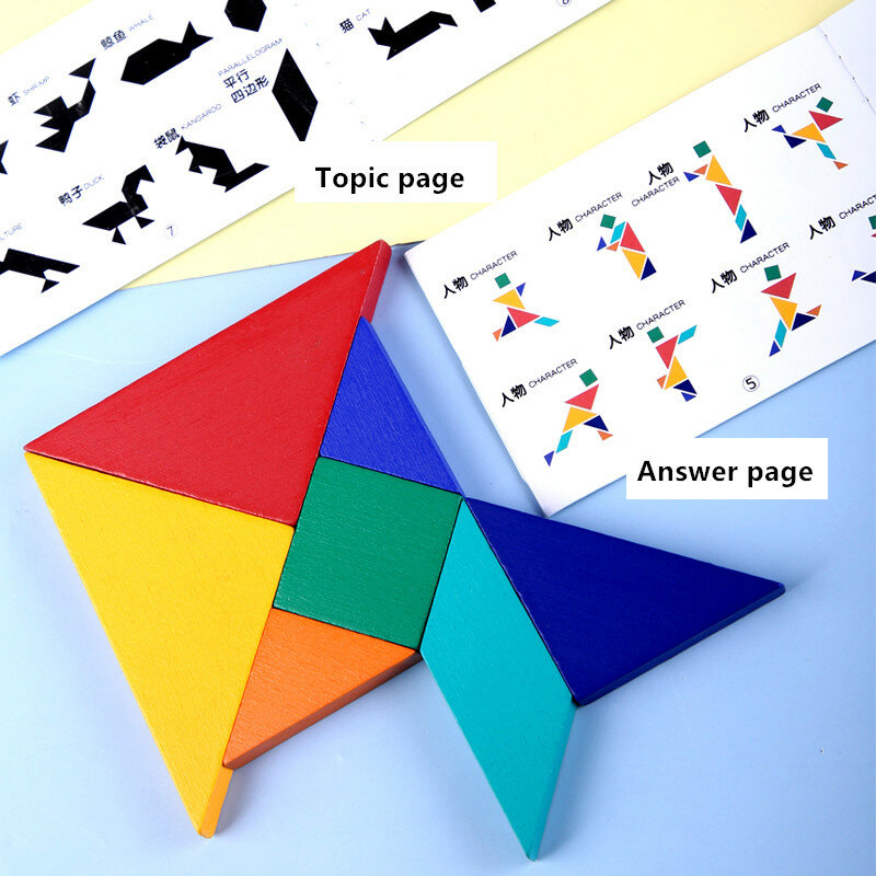 Puzzle 3D per bambini di buona qualità Jigsaw Tangram Thinking Training Game Baby Montessori Learning giocattoli educativi in legno per bambini