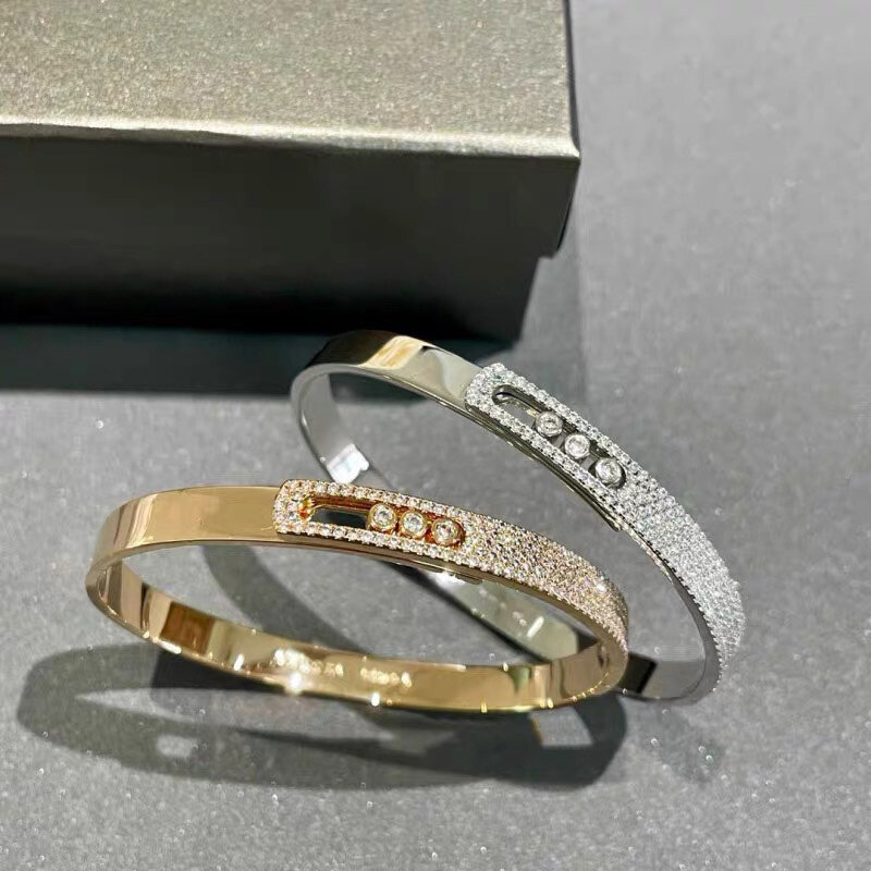 Bracelet coulissant tout diamant en argent regardé 925 pour femme, bijoux de marque de luxe, tempérament à la mode, cadeau de fête, haute qualité
