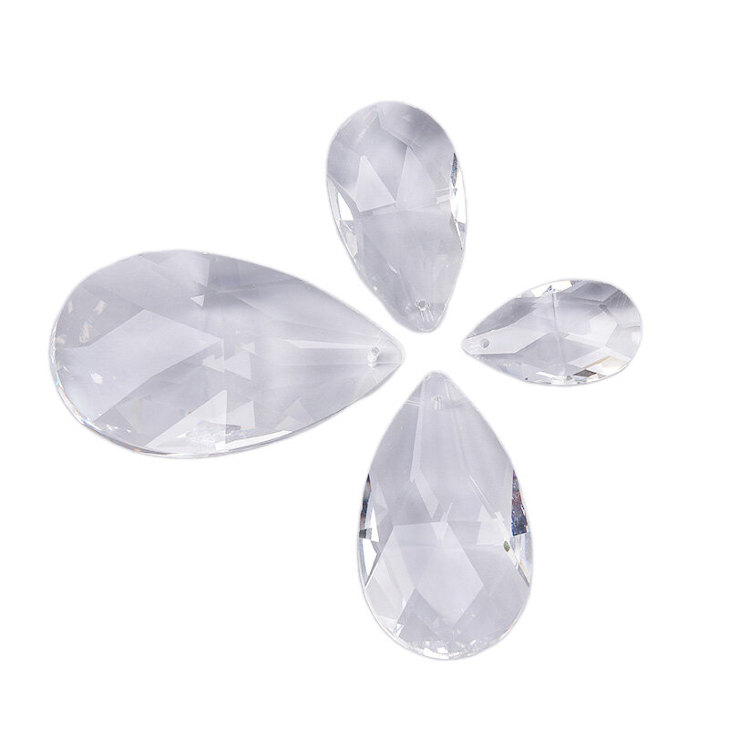Klare Kronleuchter Glas kristalle Lampe facetten reiche Perle hängen Tropfen Anhänger
