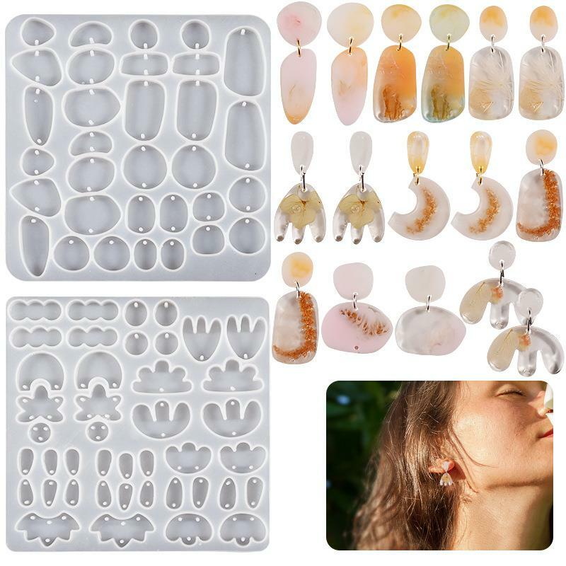 Diy Crystal Epoxy Resin Irregular Earrings Pendant Silicone Mold Geometry Necklace Keychain Pendant Mold DIY Resin Casting Mold