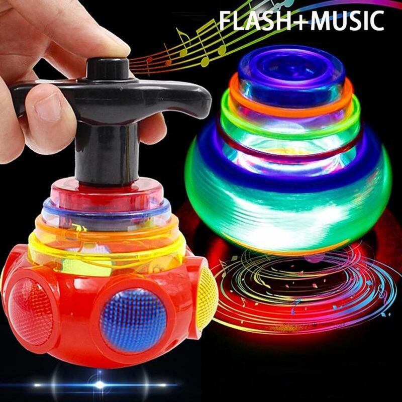 Gyro Toy Colorful Flashing Gyro Music Spinning Toy With Launcher For Children Gifts Kids Toys Jouets Et Loisirs