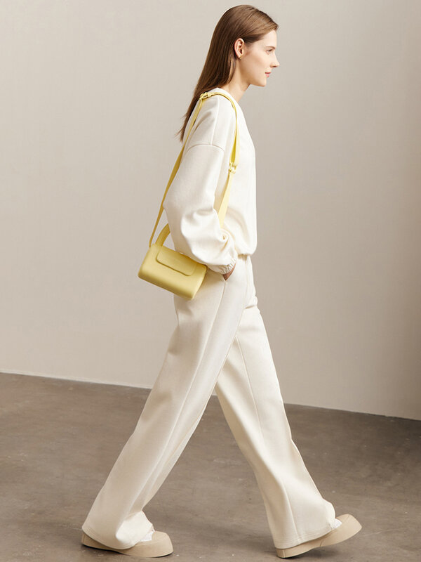 Amii minimalism ชุดผู้หญิง2022ฤดูใบไม้ผลิ Elegant COMMUTER แฟชั่นหลวมเสื้อ + กางเกงขาตรงแบบสบายๆแยก12241259