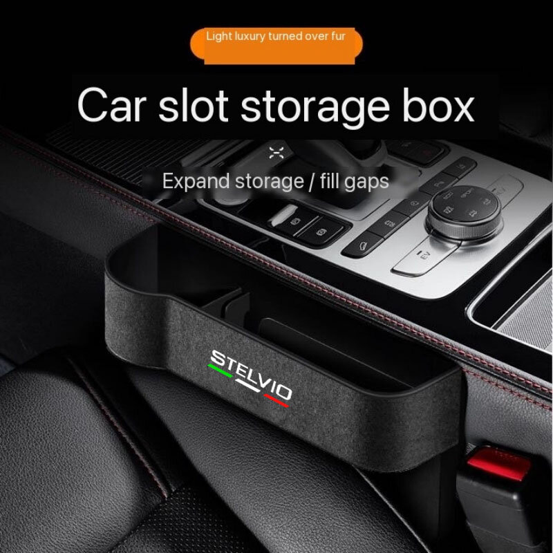 Seggiolino auto fessure fessure scatola di immagazzinaggio sedile Organizer Gap fessura supporto di riempimento per STELVIO Car fessura tasca Storag Box