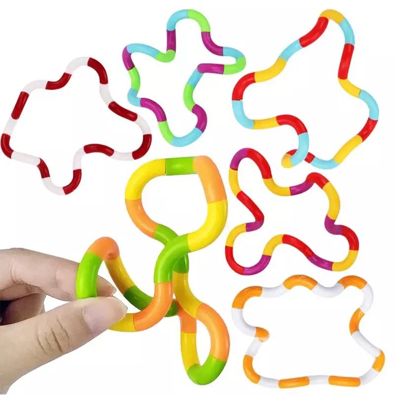 1 buah mainan Fidget putar tali kusut Rrainbow lingkaran sensorik autisme terapi Joule Anti stres Enfant Juguete Antiestres anak