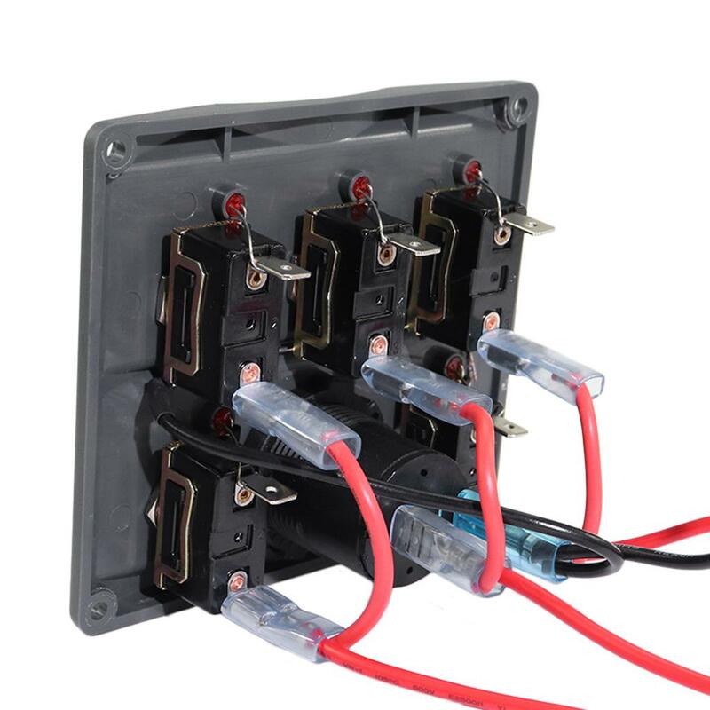 5 клавиш и 1 электрическая розетка переключатель панель серый брызговик Предварительно проводной с предохранителями