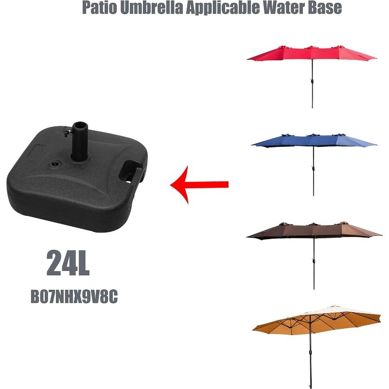 LOKATSE للمنزل-مظلة خارجية مزدوجة الجوانب ، مستطيلة ، كبيرة مع كرنك ، ظل فناء ، سطح أو مسبح خارجي ، 15 قدمًا