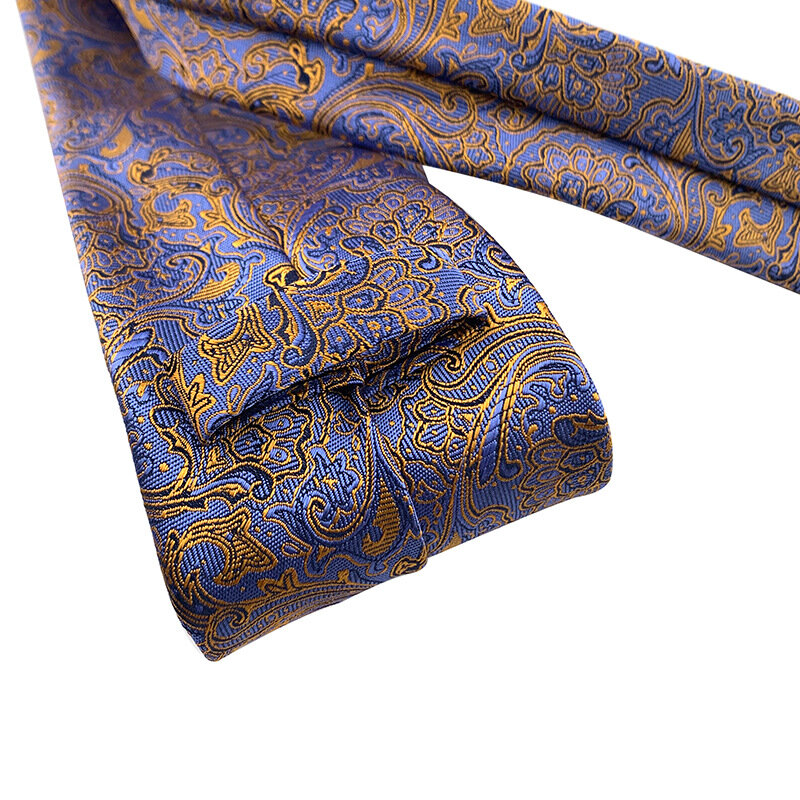 8CM Paisley Plaid High Quality Tie Men's Neck Tie for Office Business Wedding Fashion Necktie Blue Green