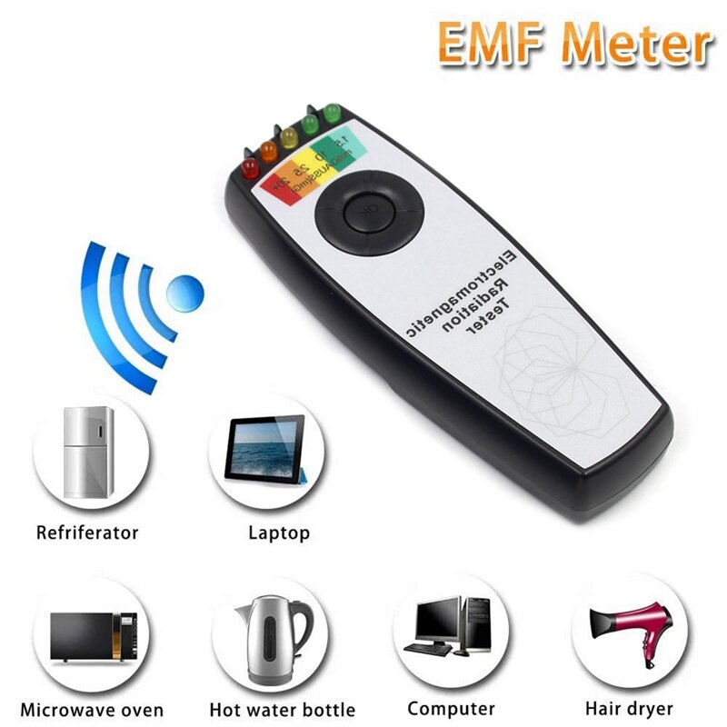 Medidor de campo electromagnético EMF Gauss, Detector de caza fantasma, portátil, medidor de campo magnético EMF