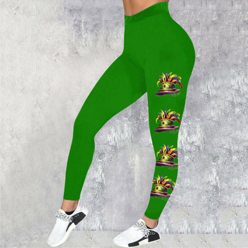 Womens Carnival Colorful Printing Feather Casual Tight Butt Lifting Leggings Pants Dark Pants Women under 15