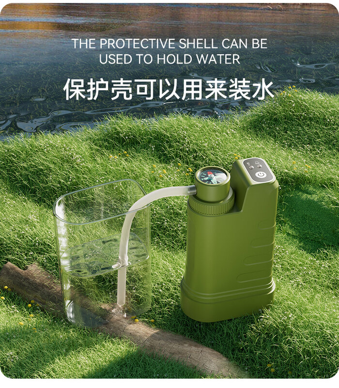 Outdoor elektryczny oczyszczanie wody indywidualny filtr kempingowy awaryjny przenośna pompa ładująca typu dozownik do wody
