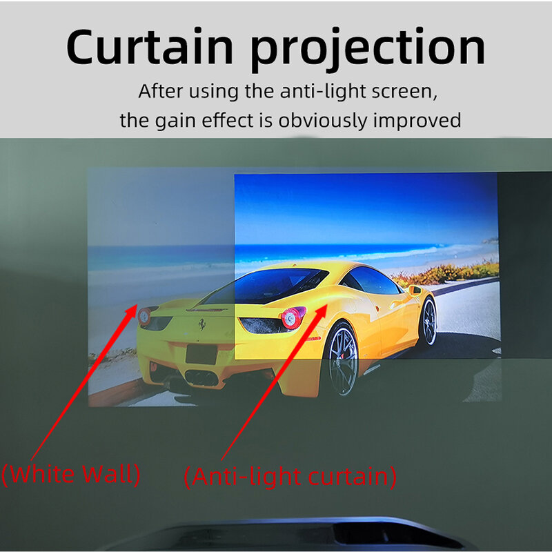 LEJIADA ekran projektora 60-133 Cal metalowa szaro-16:9 przeciwświetlna przenośna czarna obwódka z otworami do domu na zewnątrz ekranu projekcyjnego
