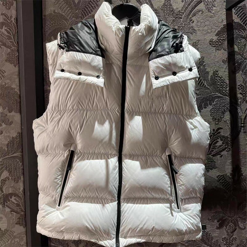 Chaleco de plumas con capucha para hombre y mujer, chaqueta informal Y2K, cómoda, cálida, a la moda, para Otoño e Invierno