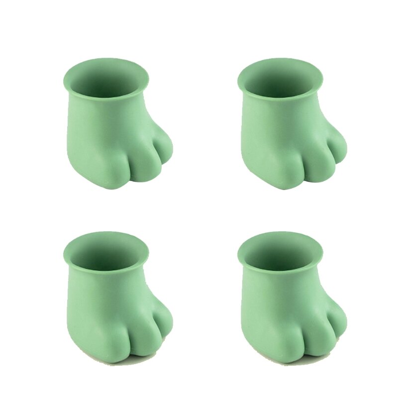4pcs Cartoon for Cat Paw Silicone Chair Leg Protector Wood Floor for Protection