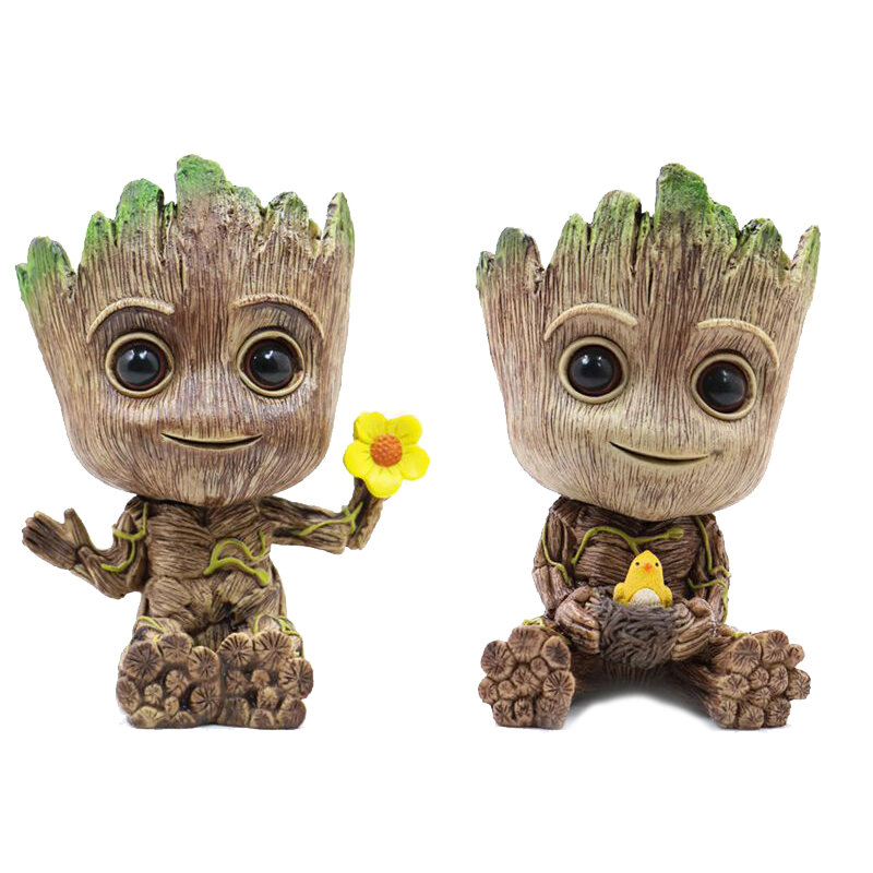 Pequeno Cute Tree Man Flowerpot, Pen Pot Figure, Brinquedos Modelo, Presentes de Natal para Crianças, Decoração Do Escritório