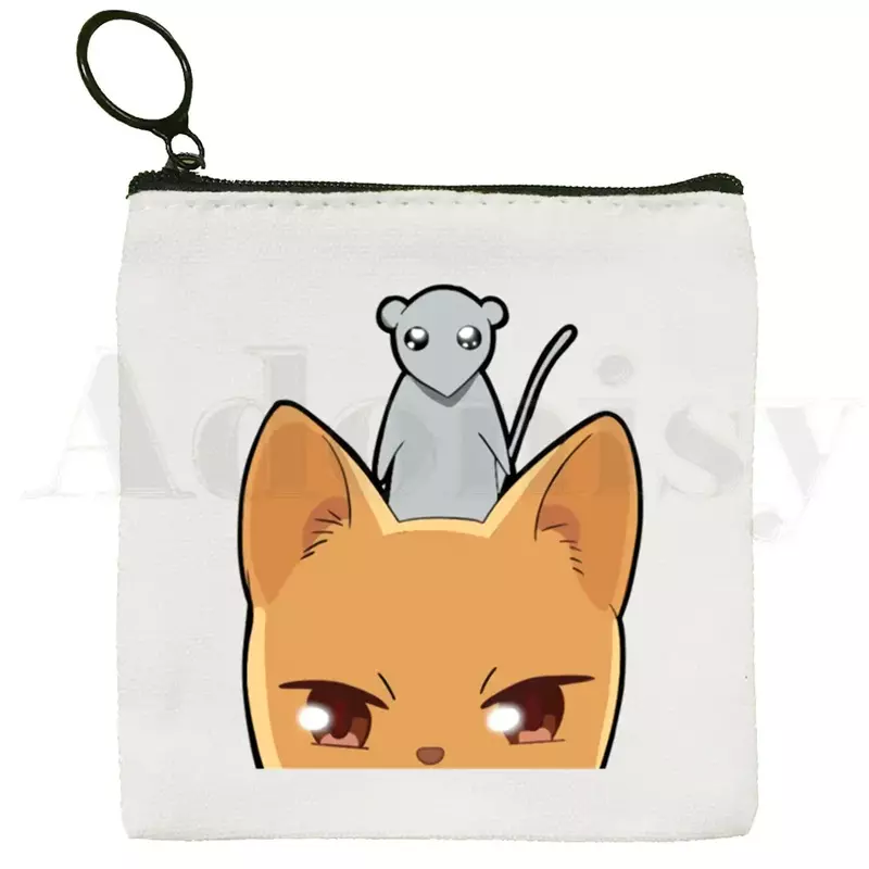 Gu keranjang buah kucing tas koin tas kartun Anime penyimpanan dompet koin kunci kartu kecil tas kunci ritsleting