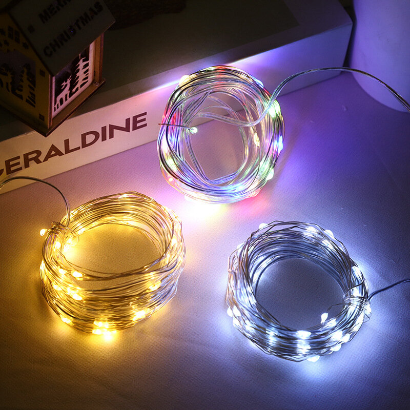 Lampe LED en Fil de Cuivre Étanche avec Batterie Basse 3V/USB 62, Guirxiété de Noël, Festival de Printemps, Décoration de ixde Mariage