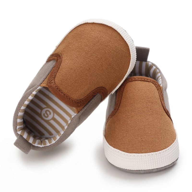 Парусиновые ботинки для маленьких мальчиков, повседневная нескользящая Мягкая подошва из хлопка для первых прогулок, для младенцев и малышей