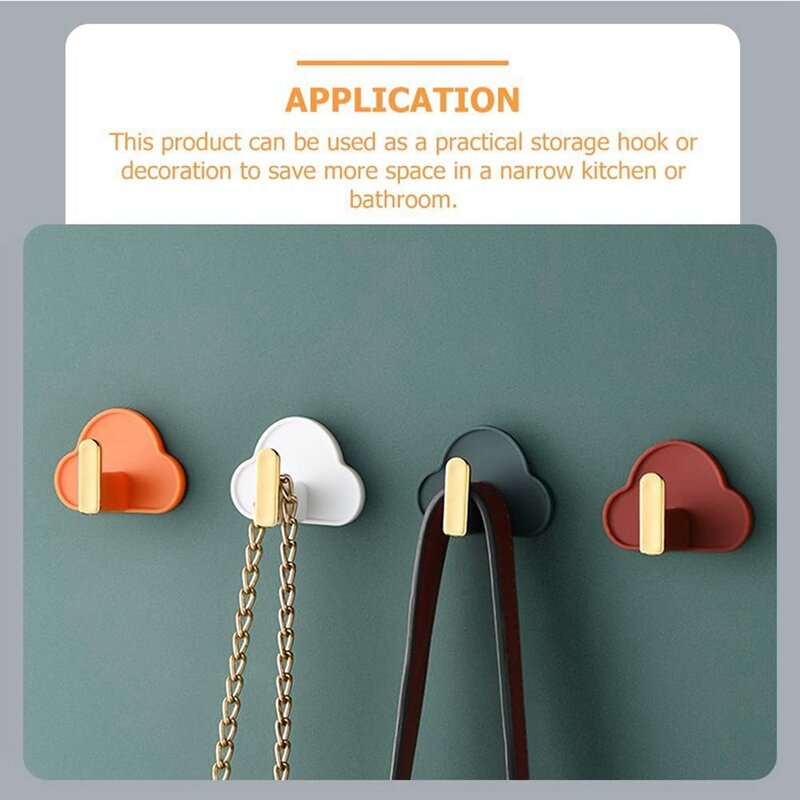 4 Pcs Hook Up Plastic Key Hooks Hat Hanger Punching-Free Hooks Bathroom Wall Hook Universal Tv Stand Purse Hangers