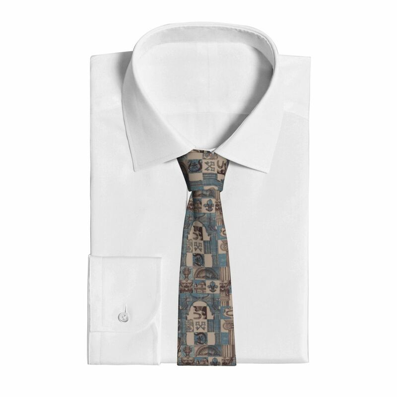 Cravatta da uomo Slim Skinny astratta antica architettura cravatta moda cravatta stile libero per la festa di nozze