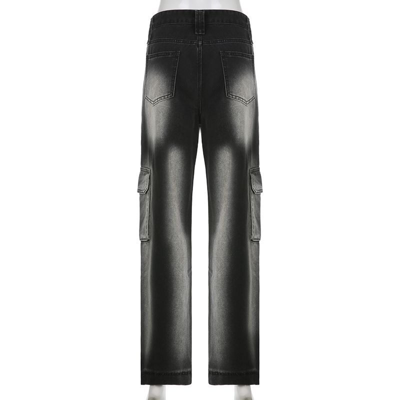 Jean Slim Taille Haute pour Femme, Pantalon Droit, Style Rétro Américain, Épice Sauvage